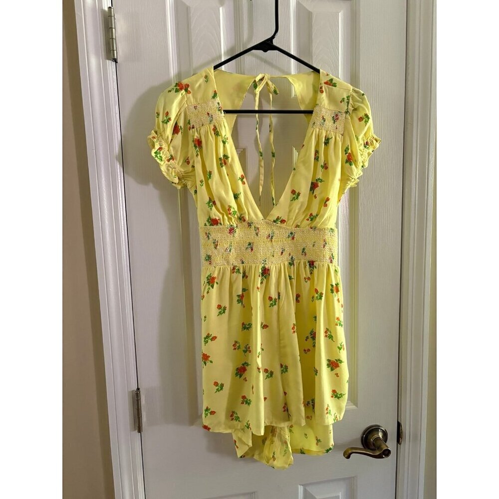 Urban Outfitters Yellow Floral Romper